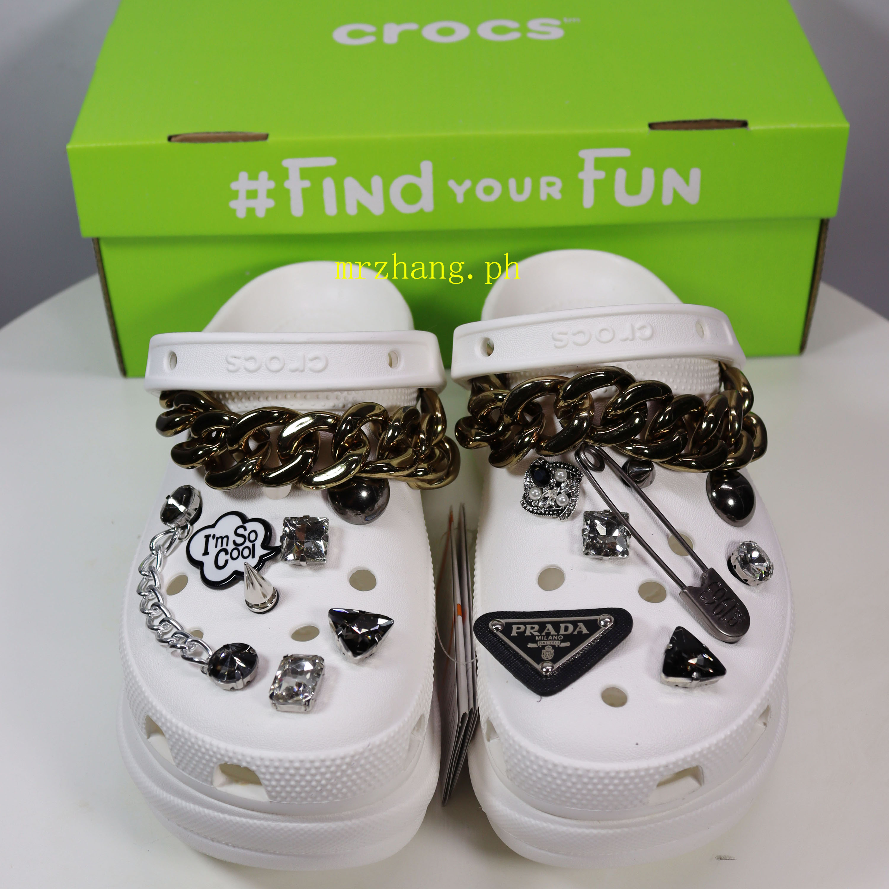 Crocs ladies 7cm platform chain sandals with jibbitz 08 Shopee