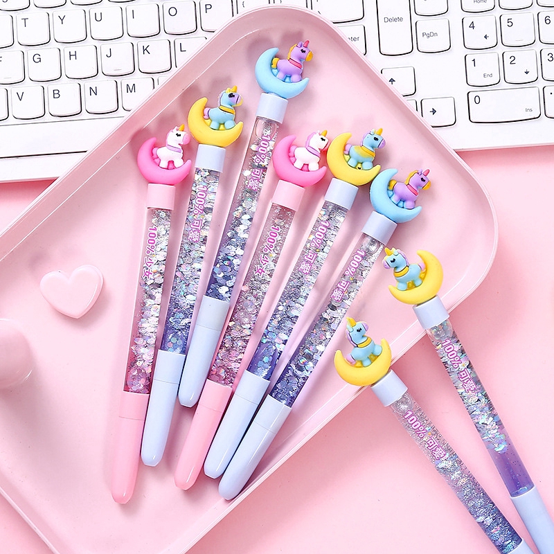 Pen / Fountain Pen / Cute Moon Unicorn Quicksand Gel Pen Shopee Philippines