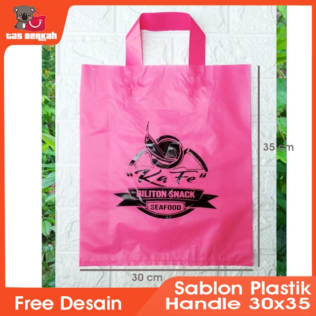 Screen Printing Large Handle Plastic Bag, Screen Printing