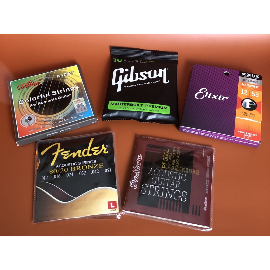 Acoustic Guitar Strings (Fender, Alice, Gibson, Elixir, ProMartin