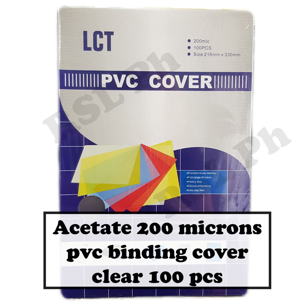 Acetate PVC Binding Cover 200 Microns 100pcs LCT Short A4 Long Clear