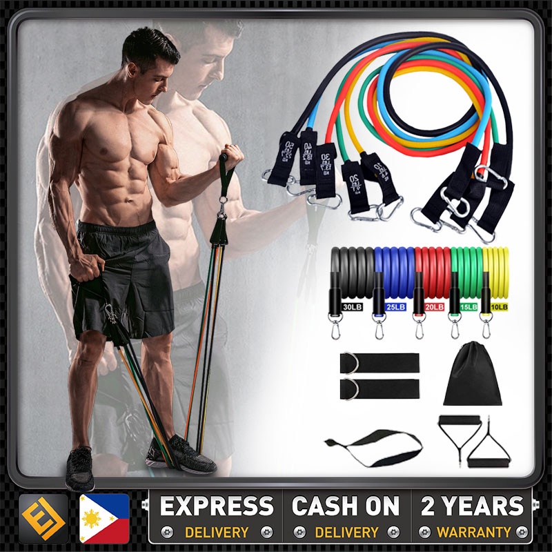 11piece resistance band set 100 Pounds Resistance Rope Body Workout