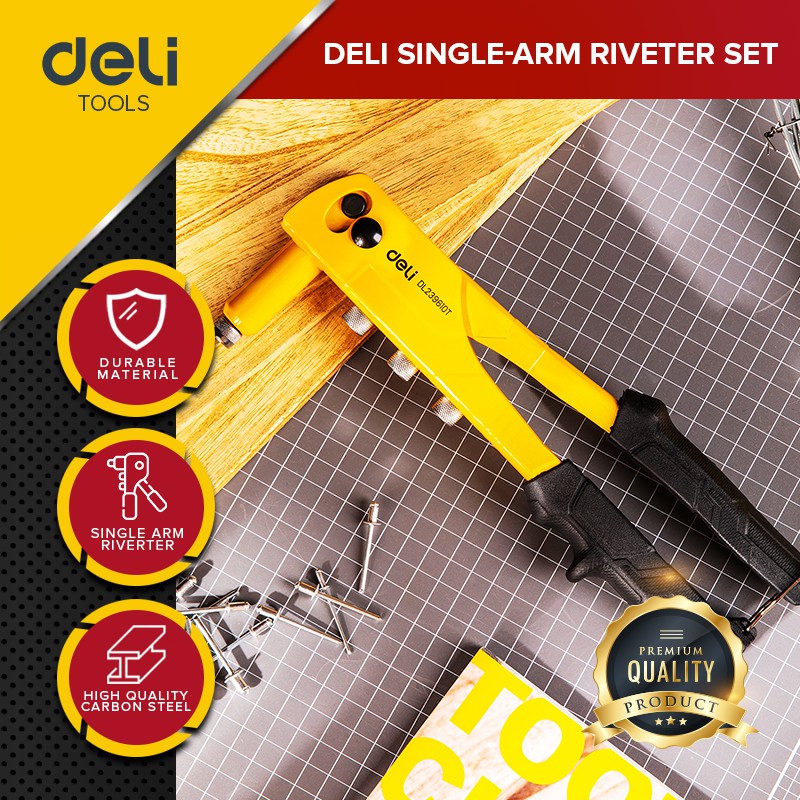 Deli Singlearm Riveter Set SUPER SELECT Original Rivet Hand Riveter