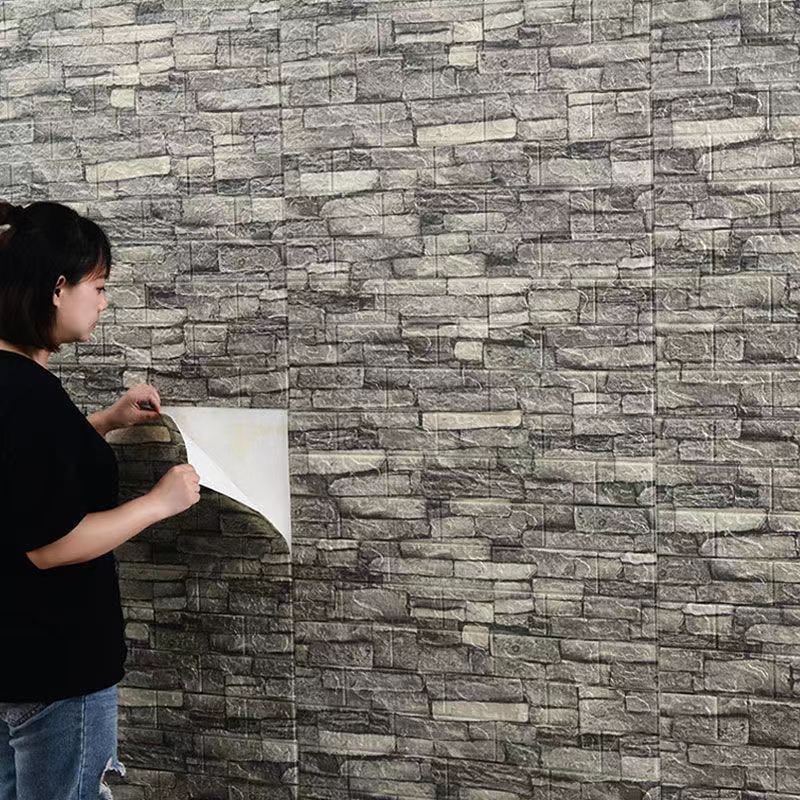 DIY Self Adhesive 3D Wall Tiles Living Room Decor Foam Waterproof