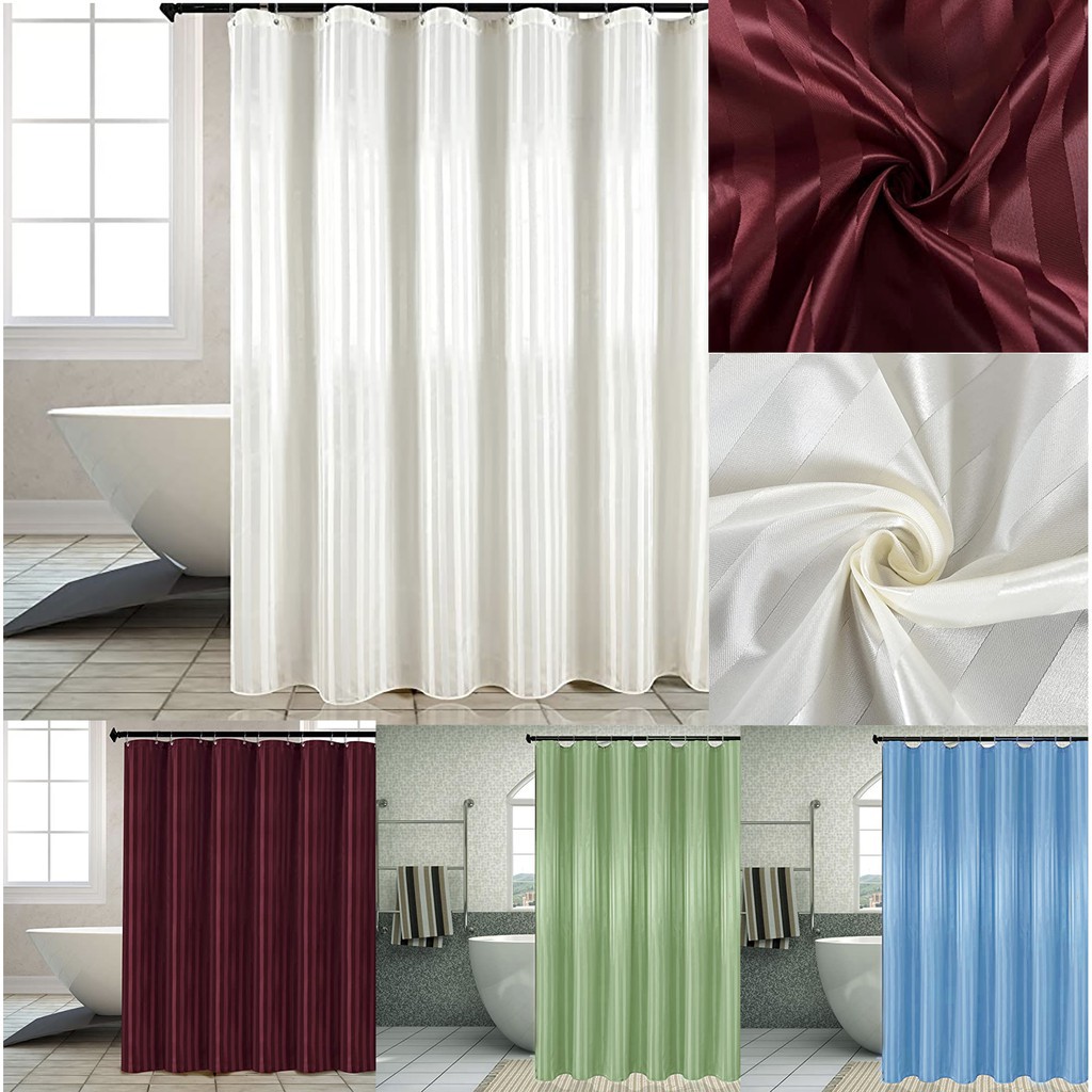 Elegant Shower Curtain High Quality Water Repellent Damsk Stripes