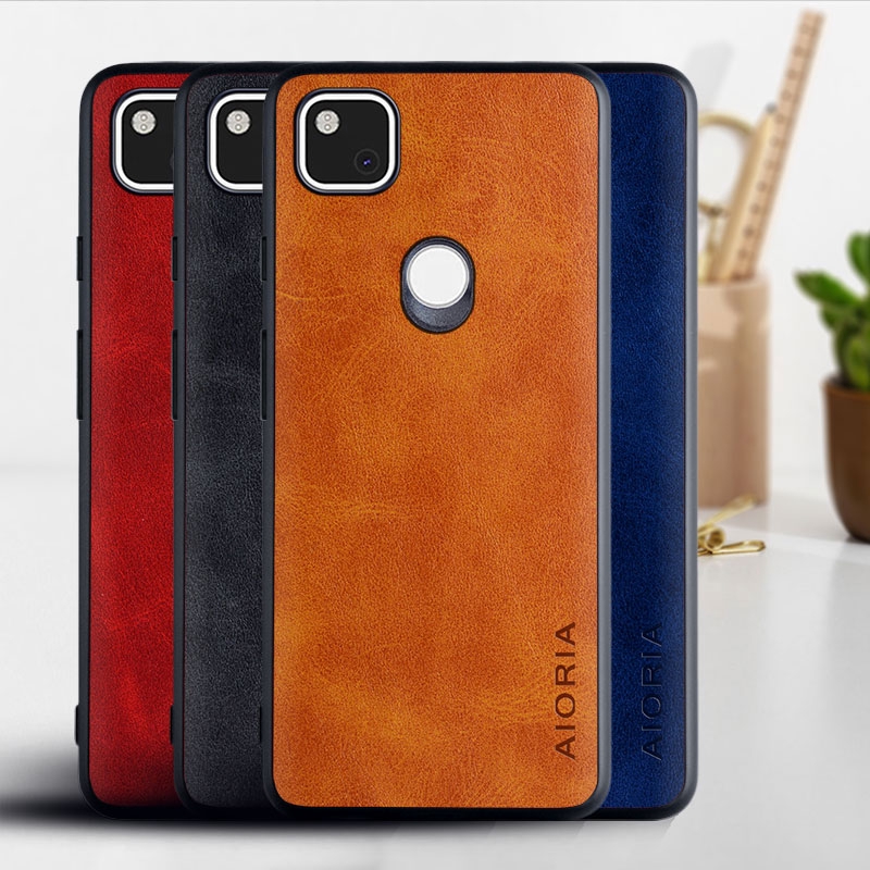 Google Pixel 4A 4 XL case Vintage leather Skin cover fashion Shopee