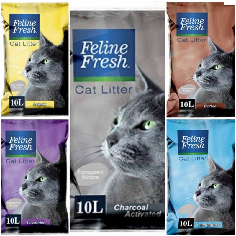 Feline Fresh Cat Litter Clumping 10L LEMON, LEMONGRASS, COFFEE