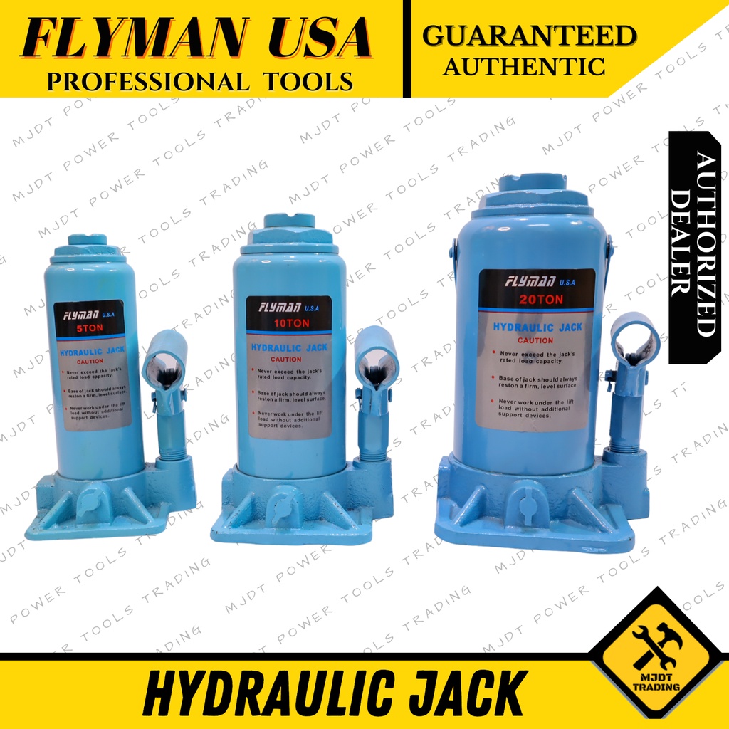 FLYMAN USA HeavyDuty Hydraulic Jack Bottle Type 5 Ton 10 Ton 20 Ton Shopee Philippines