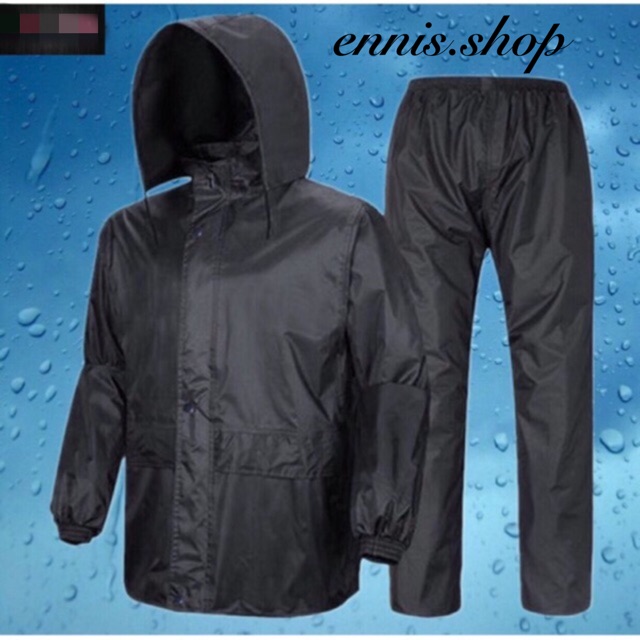 Cod PVC Coated Nylon Raincoat and Rain Pants Shopee