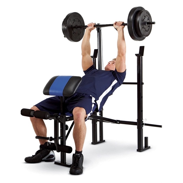 FREE DELIVERY! Marcy USA MCB252 Combo Weight Bench with 120LB Barbell