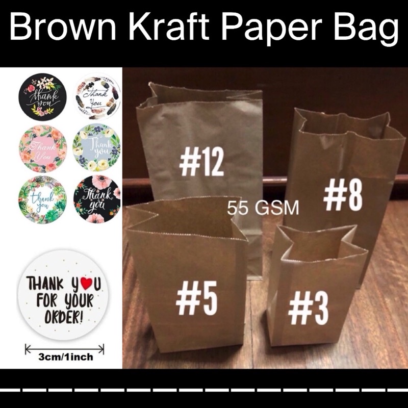 By 50's Paper Bag Brown kraft supot Shopee Philippines