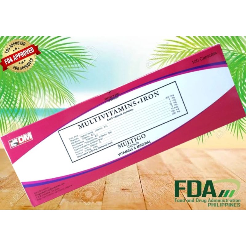 MULTIGO (Multivitamins + Iron MULTIGROW) 100 Capsules Shopee Philippines