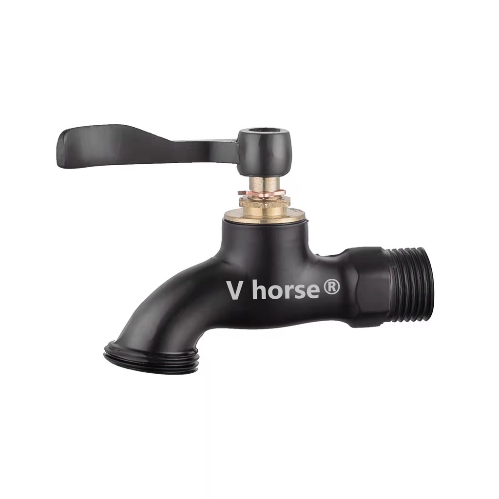 Vhorse zinc alloy high quality faucet black faucet(Plain Bibb and w