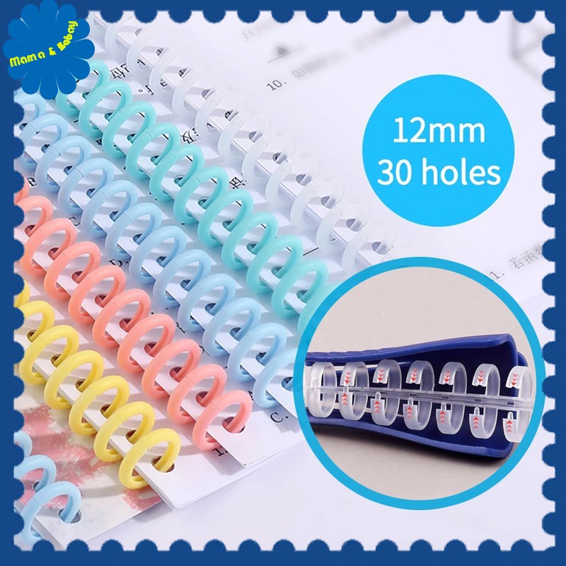 30 Hole Looseleaf Plastic DIY Student Binding Ring Spring Spiral Rings
