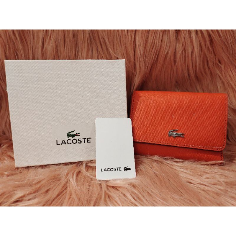 Lacoste Wallet Trifold ( Orange ) Shopee Philippines