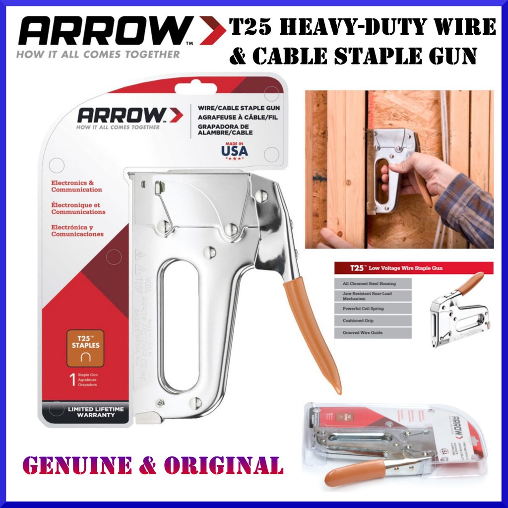 Arrow T25 Heavy Duty Wire and Cable Staple Gun ORIGINAL Shopee Philippines