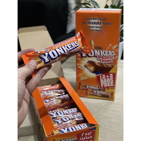 Yonkers Peanut Power Chocolate Bar 12 + 2 bars free (35g/bar) Shopee