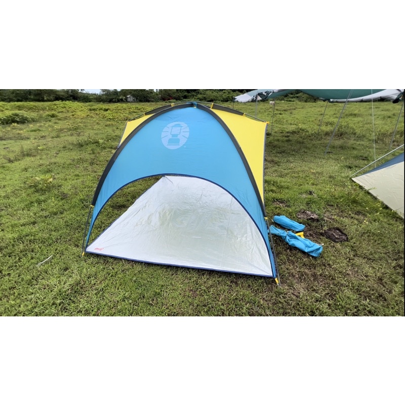 COLEMAN Beach Tent blue/yellow | Shopee Philippines