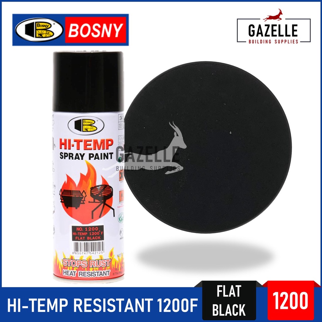 Bosny Hi Temp High Temperature Resistant 1200F Spray Paint 1200 Flat