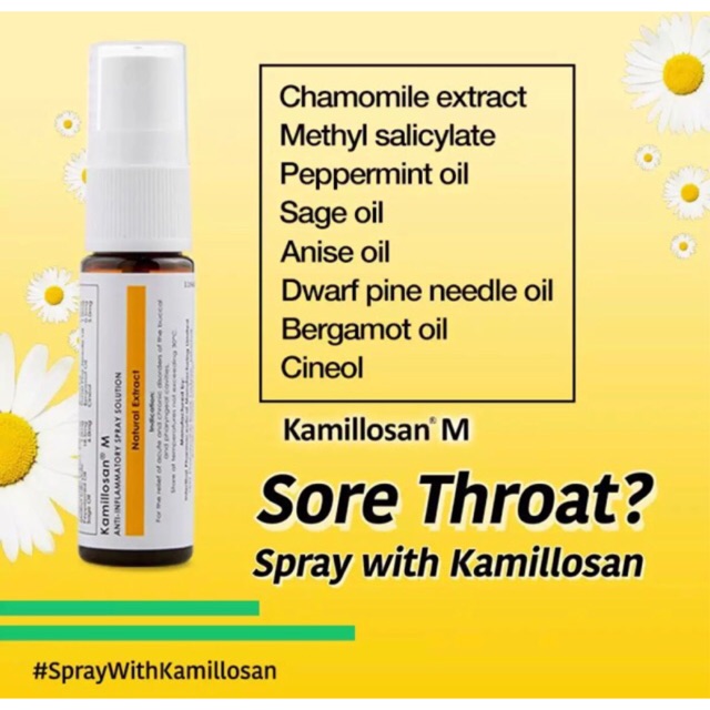 KAMILLOSAN ANTIINFLAMMATORY SPRAY SOLUTION 150ML Shopee Philippines
