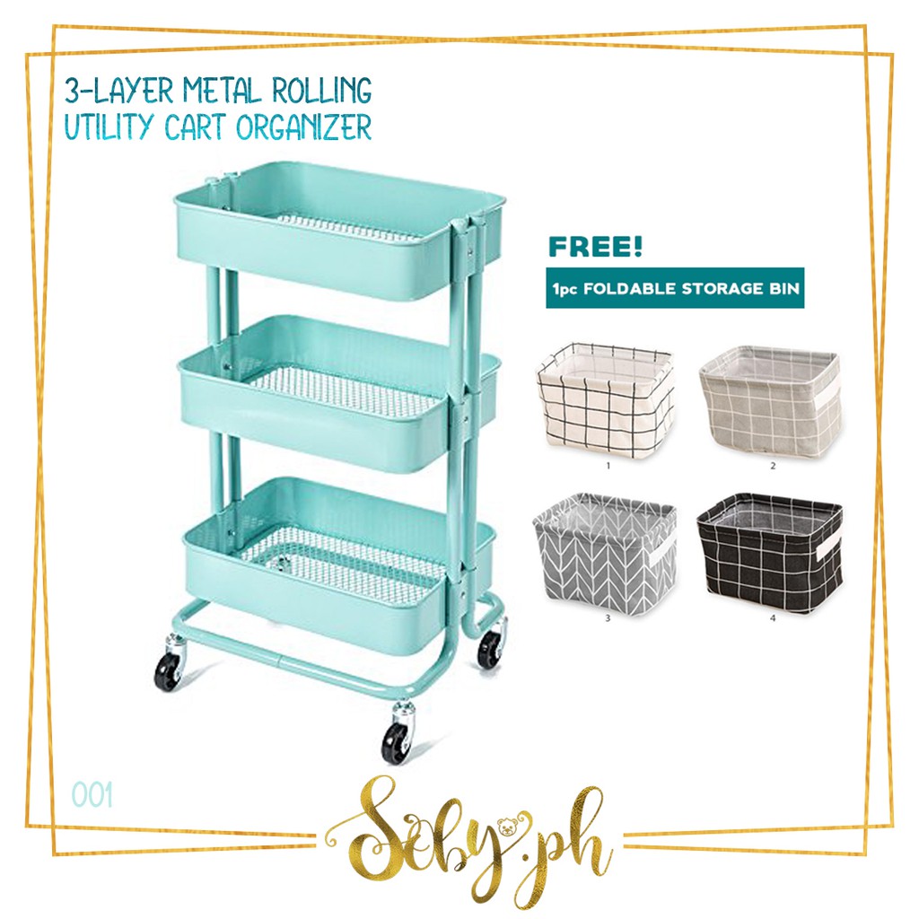 Ikea RASKOG Rolling Utility Trolley Cart Organizer Teal by SOBY