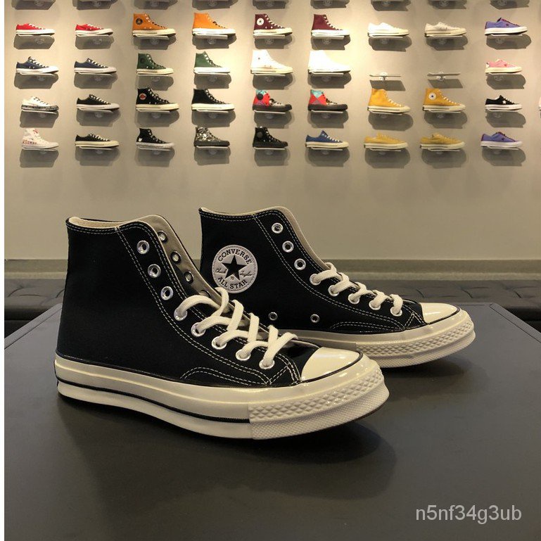 converse high cut shoes 1970s Rubber canvas shoes chuck 70s Ship from