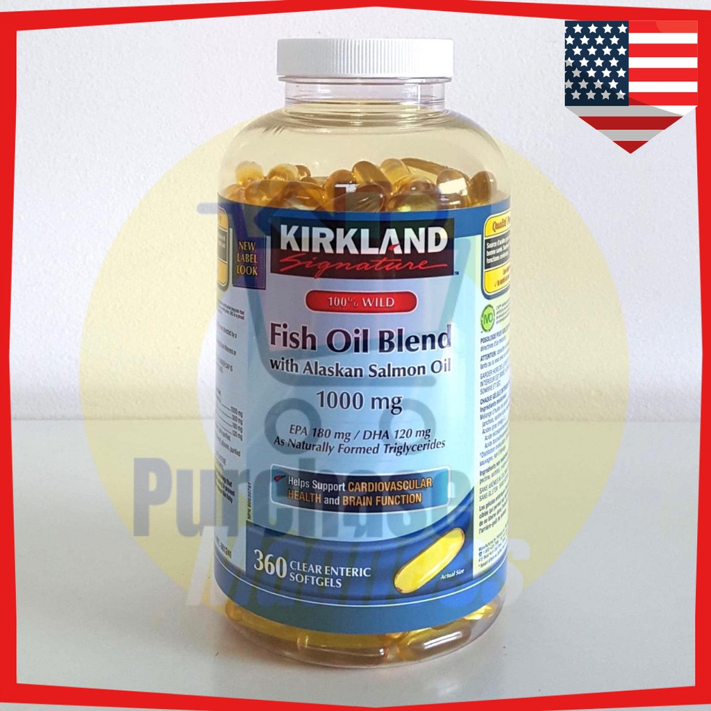 Kirkland Fish Oil Blend with Alaskan Blend Salmon Oil 1000 mg 360
