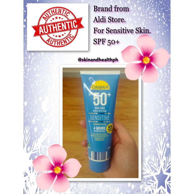Sunscreen SPF 50+ Ombra from ALDI Store for Sensitive Skin Imported