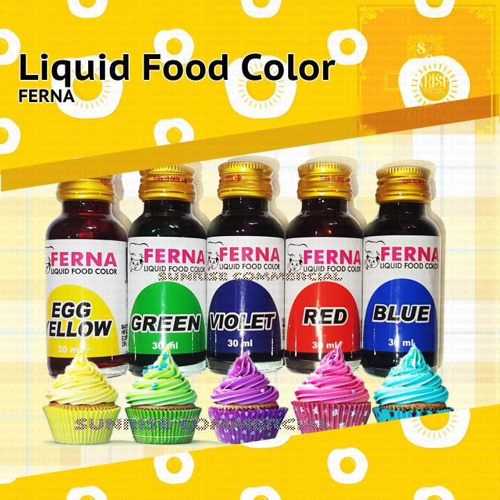 FERNA Food Color 8 COLORS (MAXIMUM 4 bottles) Shopee Philippines