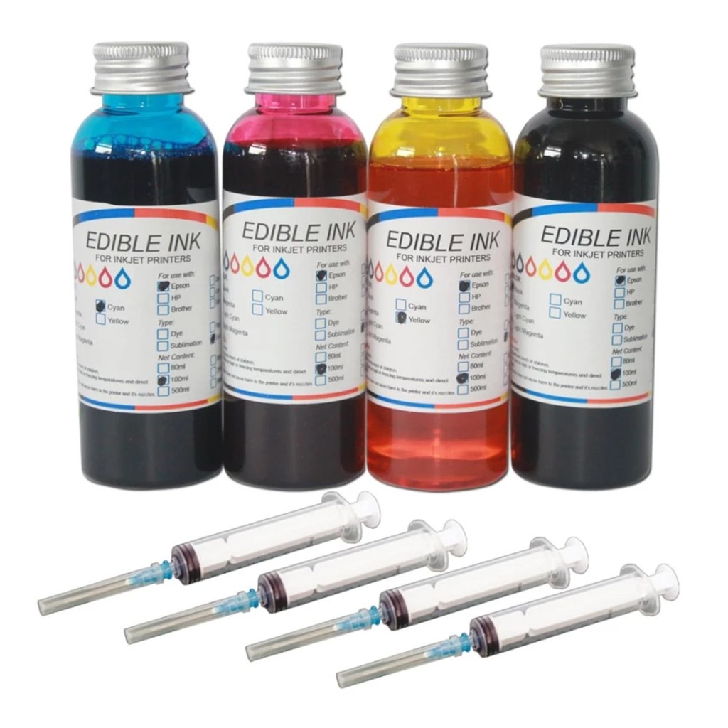 Edible ink for inkjet Printers 100ml Set of 4 Shopee Philippines