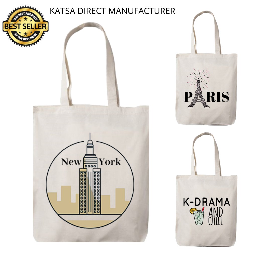 Artwork 5 Tote Bag Katsa Canvas High Quality Art Fashion Paris New York