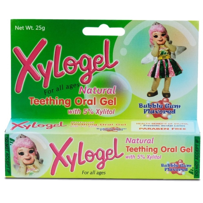 XYLOGEL Teething Oral Gel with 5 Xylitol Bubble Gum Flavor for all