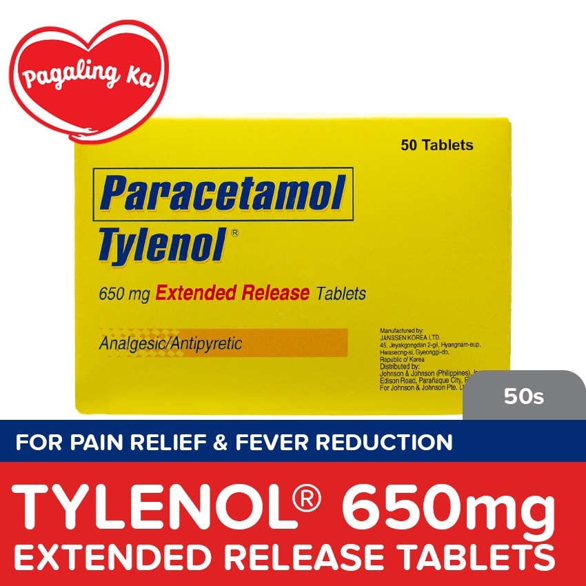 Tylenol Extended Release Tablets 650mg 50s Paracetamol, Analgesic for