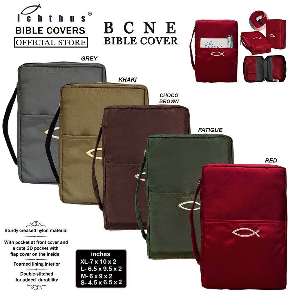 Bible Cover Nylon Embroidered Ichthus Witness Gear Bible Case in 4
