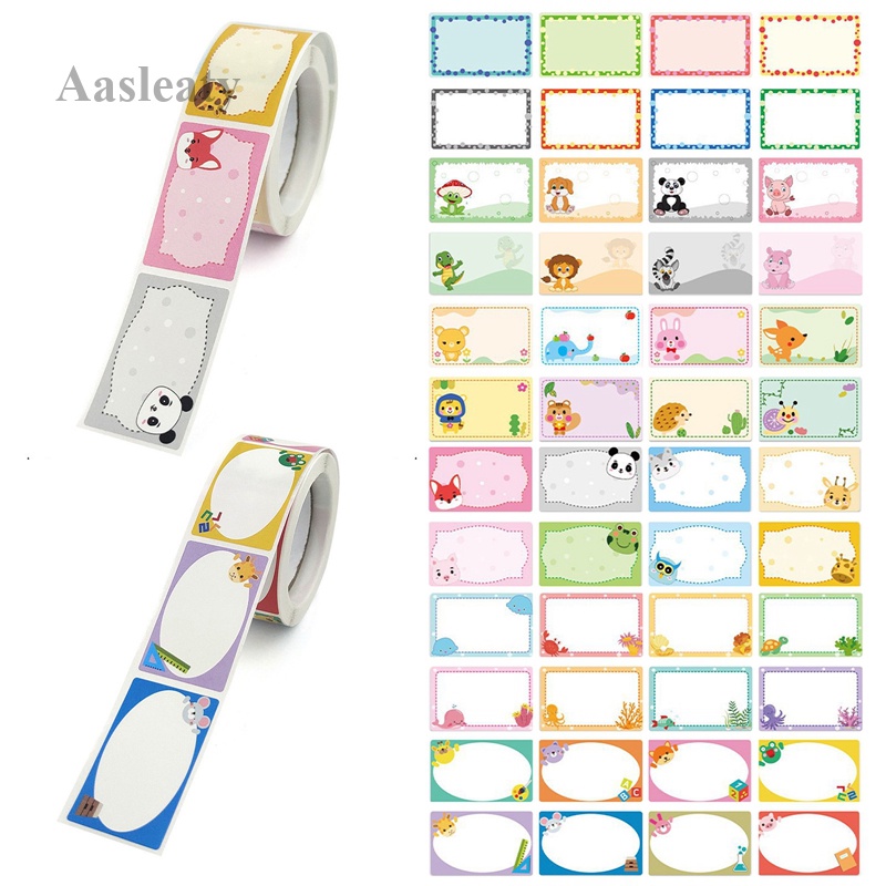 200Pcs/Roll Cute Cartoon Children SelfAdhesive Writable Labels