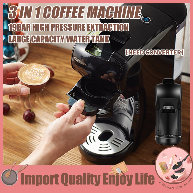 3in1 Espresso Coffee Maker For Capsule/Ground Coffee Home Office Automatic Coffee Machine
