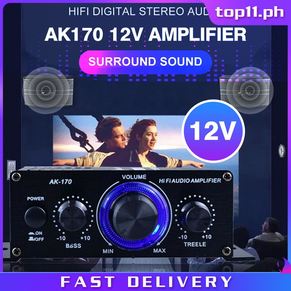 Ak170 12V Mini Power Amplifier Digital Audio Receiver Dual Channel Amp