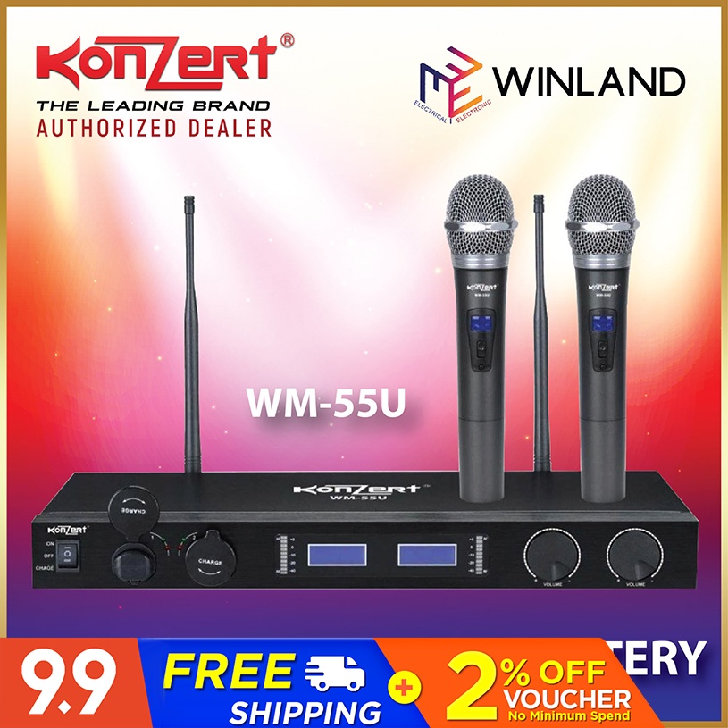 Konzert Original WM55U Dual Channel UHF Wireless Microphone WM55U
