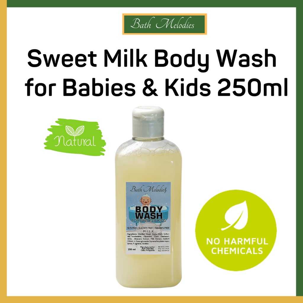 Bath Melodies All Natural Sweet Milk Body Wash for Babies and Kids