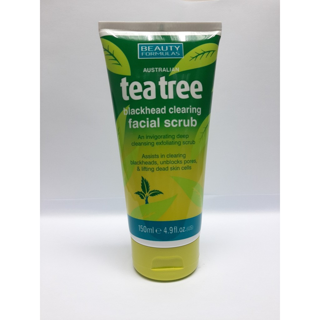 BEAUTY FORMULAS Tea Tree Blackhead Clearing Facial Scrub 150ml Shopee