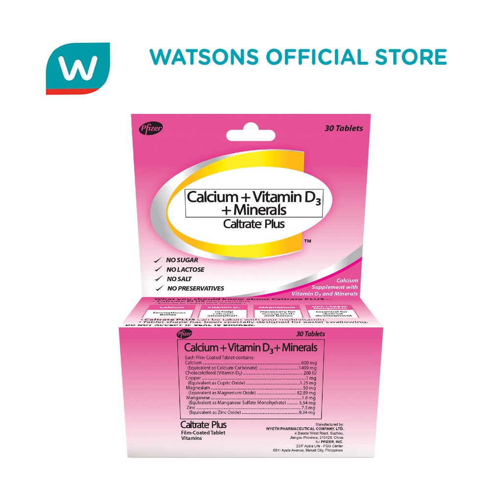 Caltrate Plus Box of 30 Tablets [Calcium+VitaminD3+Minerals] Shopee