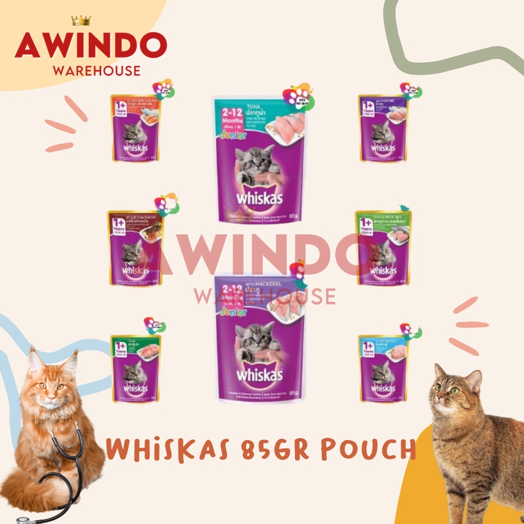 Whiskas WET CAT FOOD WHISKAS POUCH SACHET 85GR SASET WET