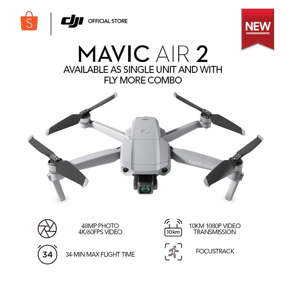 DJI Mavic Air 2 Drone Quadcopter 3Axis Gimbal 4K Video 48MP 1/2" CMOS