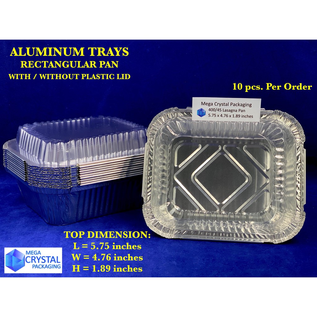 Aluminum Trays 400/45 Lasagna Pan with/without Plastic Lid ( 10 pcs