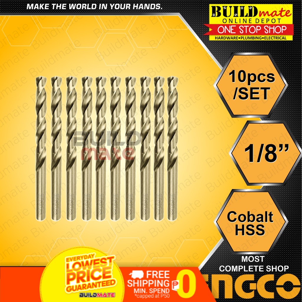 INGCO (10PCS) Cobalt HSS Drill Bit 1/8" (3.2mm) 1 PACK IHT Shopee