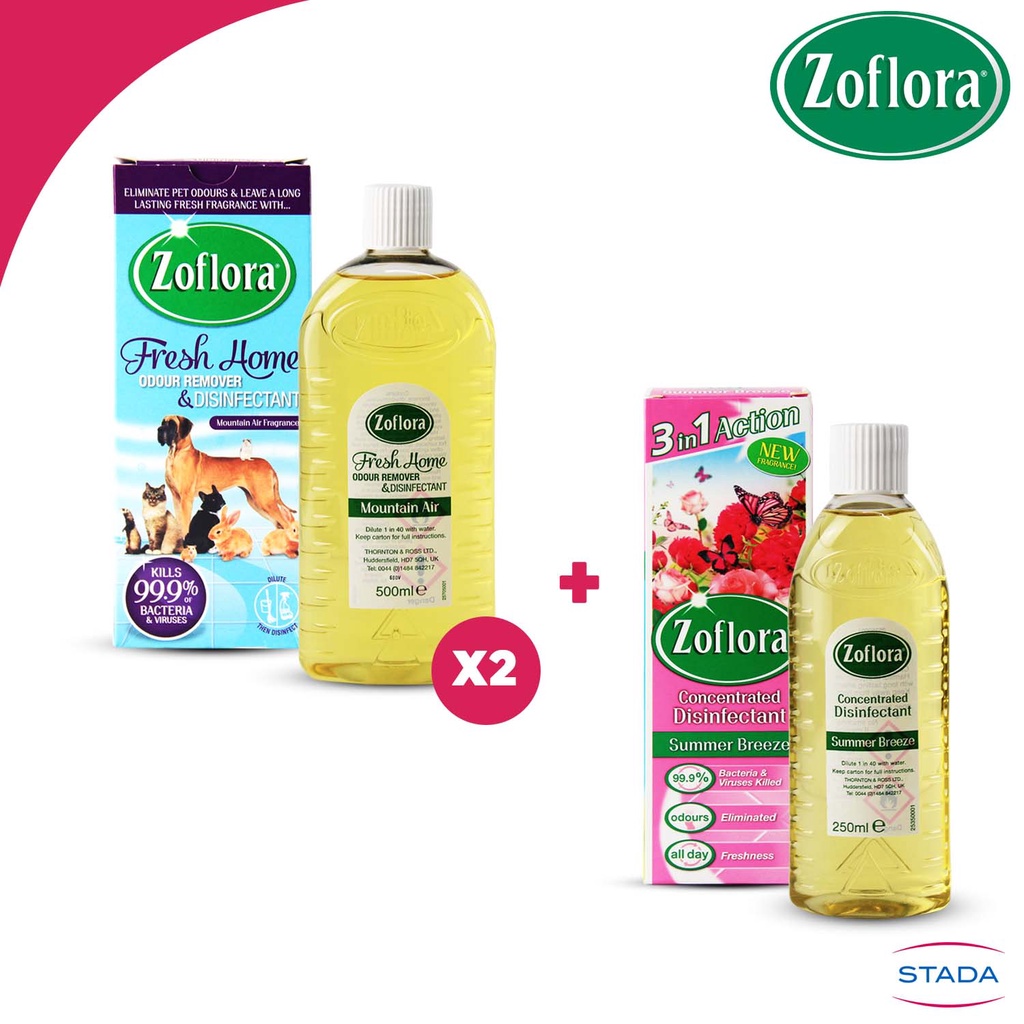 STADA Zoflora Fresh Home Mountain Air 500ml Pack of 2, Get 1 Zoflora