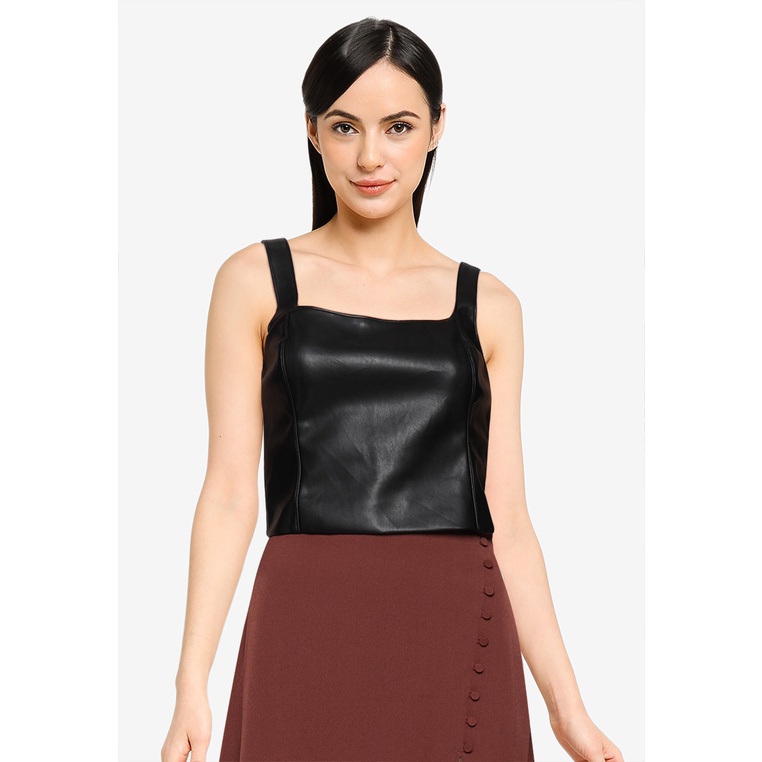 Abercrombie & Fitch Bare Square Neck Leather Top Shopee Philippines