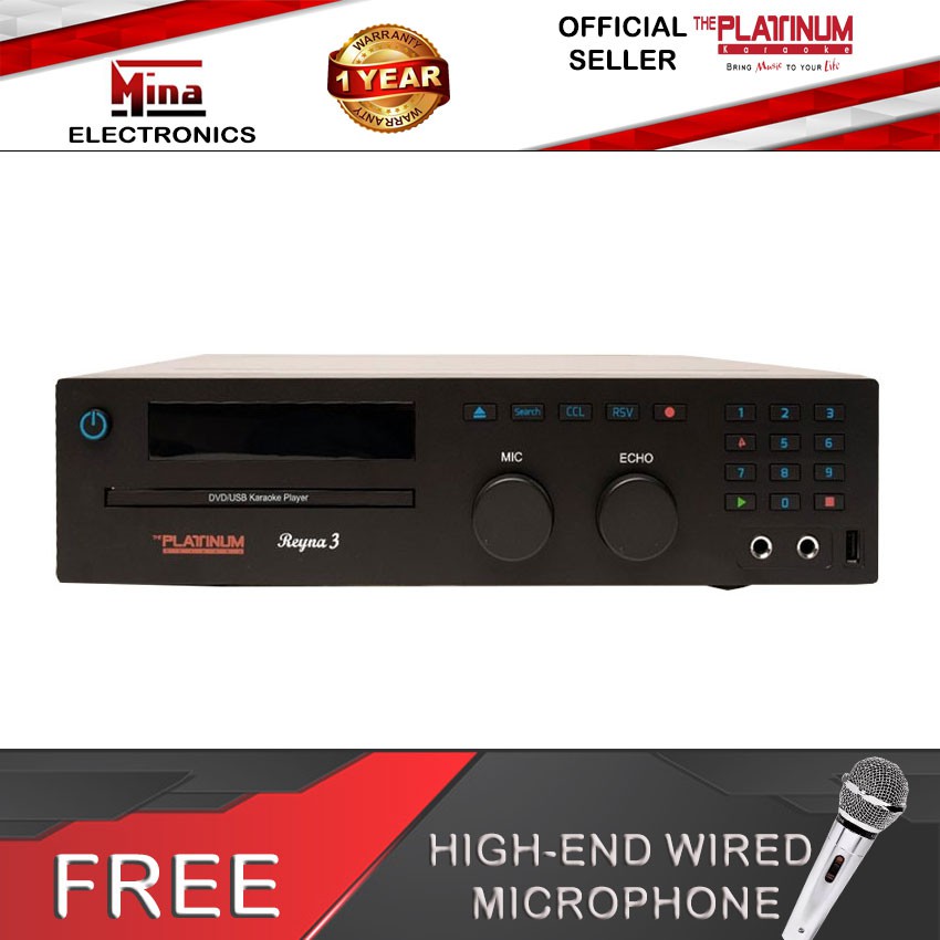 The Platinum Reyna 3 DVD Karaoke Player w/ Free Mic Shopee Philippines