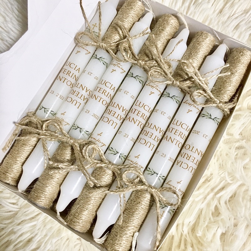 Rustic Baptismal Candle 1pc (MATABA) Shopee Philippines