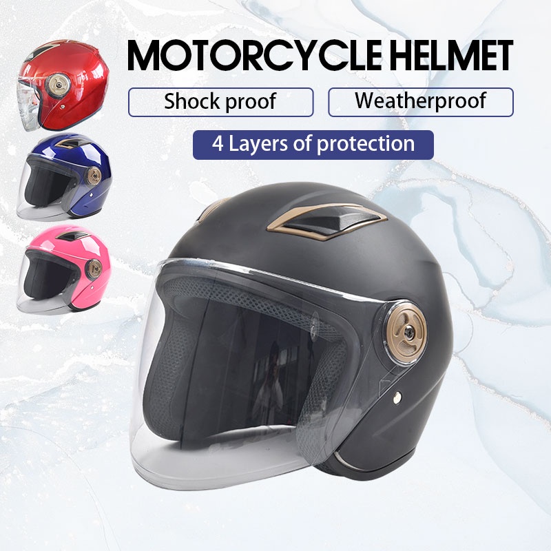 General Purpose Motorcycle Half Face Helmet Dual Visor Helmet Motor For